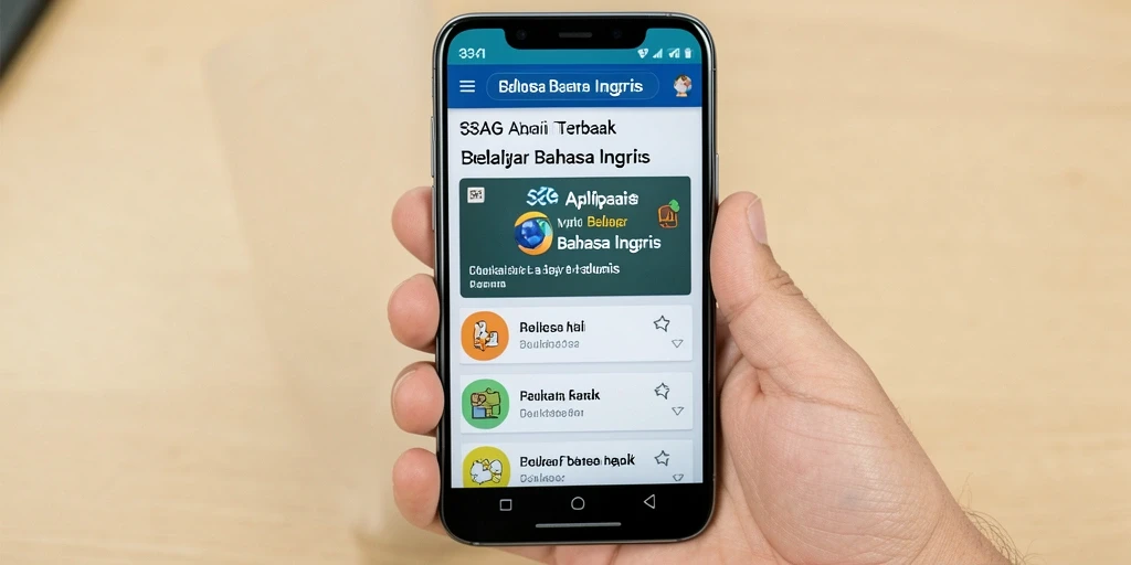 Antarmuka aplikasi 33AG untuk Belajar Bahasa Inggris yang interaktif dan menarik.