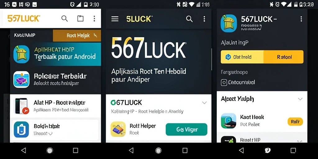 Tangkapan layar aplikasi 567LUCK menampilkan antarmuka pengguna yang ramah.