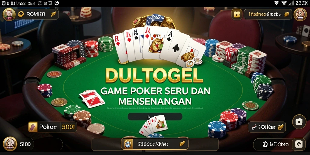 Tampilan antarmuka DULTOGEL dengan fitur Poker yang menarik.