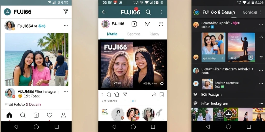 Antarmuka FUJI66 yang user-friendly untuk pengeditan filter Instagram.