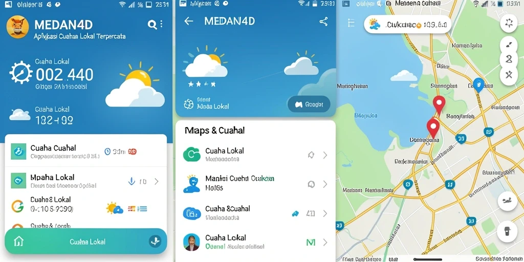 Antarmuka menarik MEDAN4D menampilkan informasi cuaca lokal terkini.