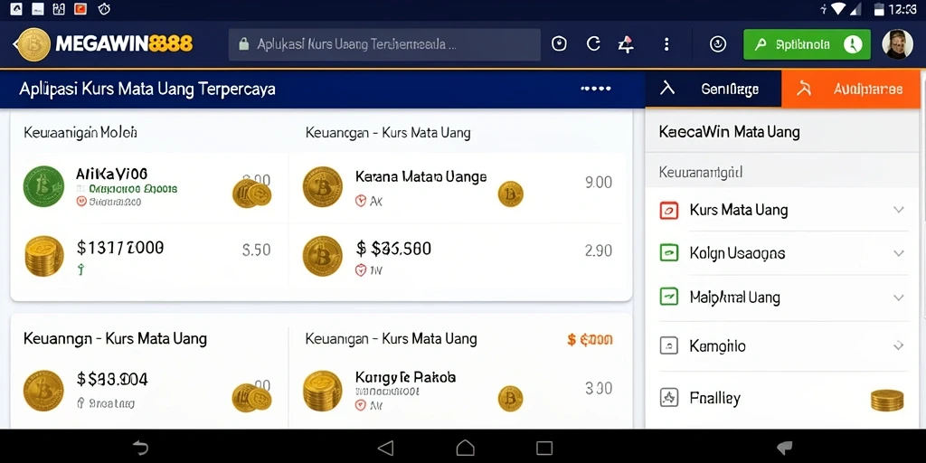 Tampilan antarmuka MEGAWIN888 yang modern dan informatif.