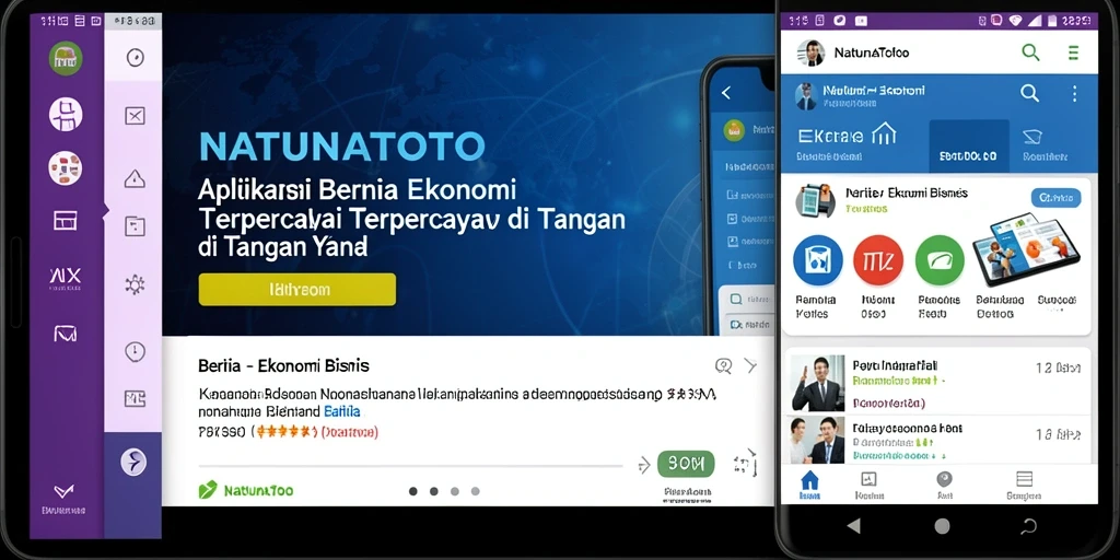 Tampilan antarmuka aplikasi NATUNATOTO dengan berita ekonomi terbaru.