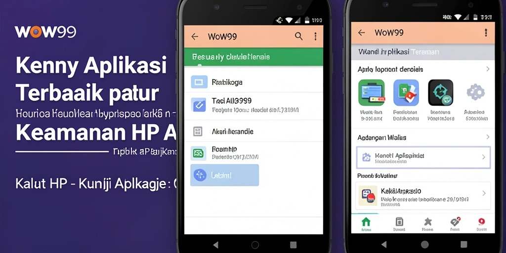 Antarmuka WOW99 dengan fitur kunci aplikasi yang mudah digunakan.